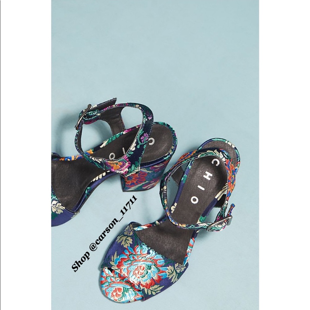 🦄Anthropologie Chio Brocade Heels EU41 - Picture 7 of 7